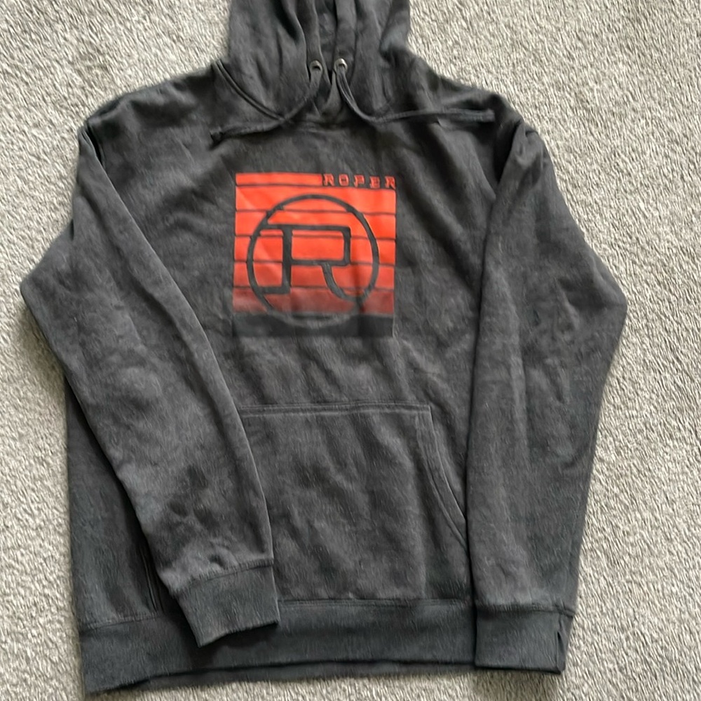 Men’s hoodie , both sleeves have slits(created by my teenage son for thumbs)